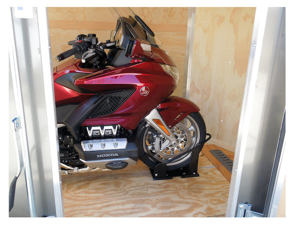 Cale de roue de moto en acier avec verrouillage Drive-in
