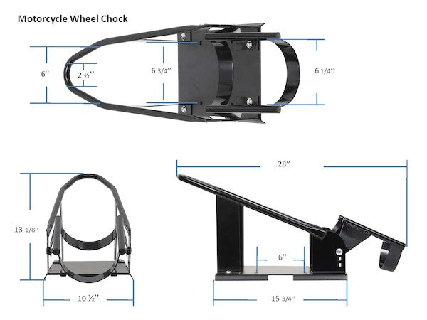 Steel Motorcycle Wheel Chock with Drive-in Lock