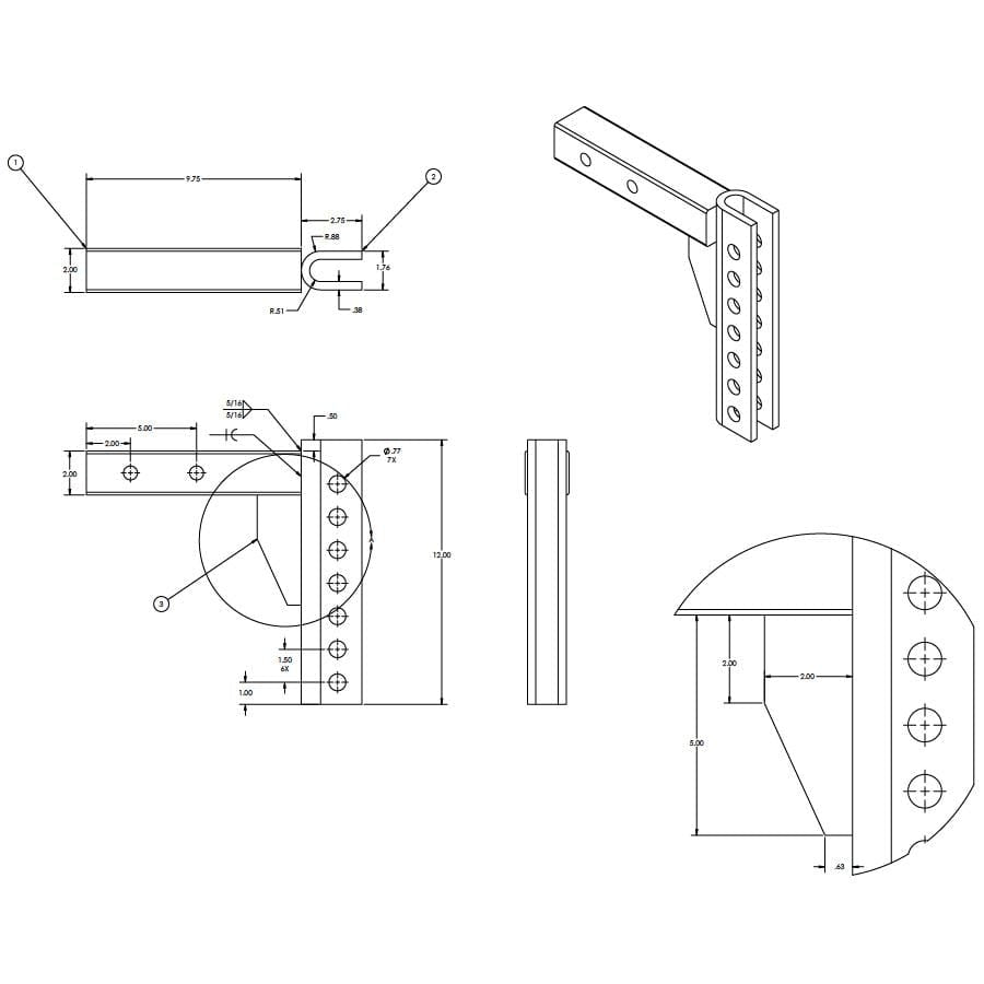 Rack réglable en hauteur de 8 po WD/EZ HD