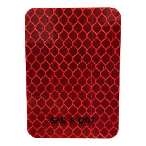 Stick On Reflector or Trailer - 2-3/4" x 2" Rectangle - Red - Qty 1